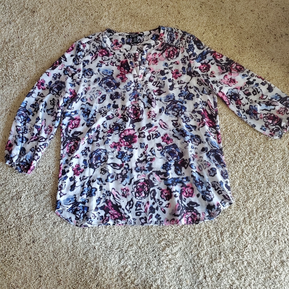 Chaps Floral Long Sleeve Shirt